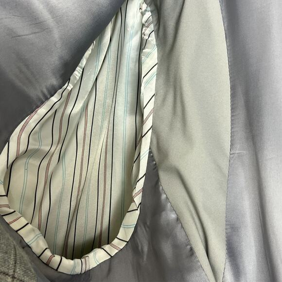 Lauren Ralph Lauren Blazer Suit Jacket Mens 48 R Gray Silk Wool Plaid Windowpane - Picture 9 of 12